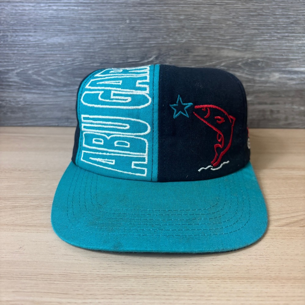 Vintage Abu Garcia Hat Cap Snap Back Blue Fish Fishing K Prodcuts